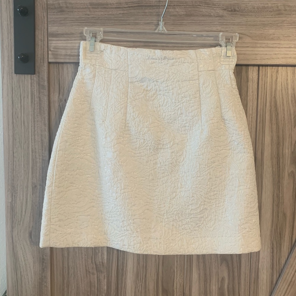 White mini skirt